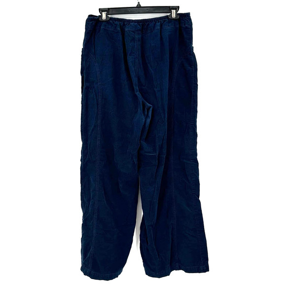 Soft Surroundings size Medium blue 100% cotton corduroy loose fit pants - Picture 2 of 4